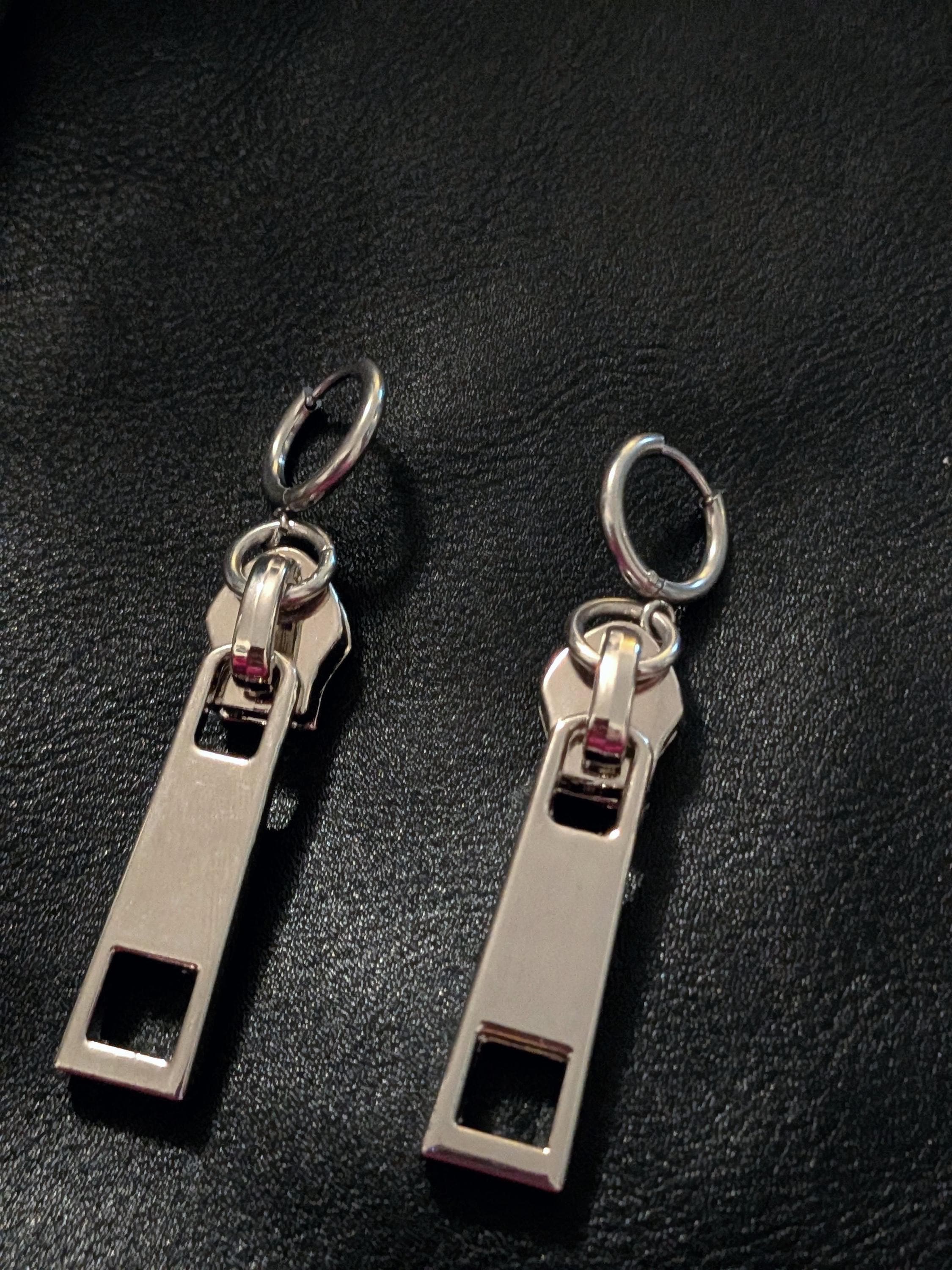 Steel Zipper Earrings
