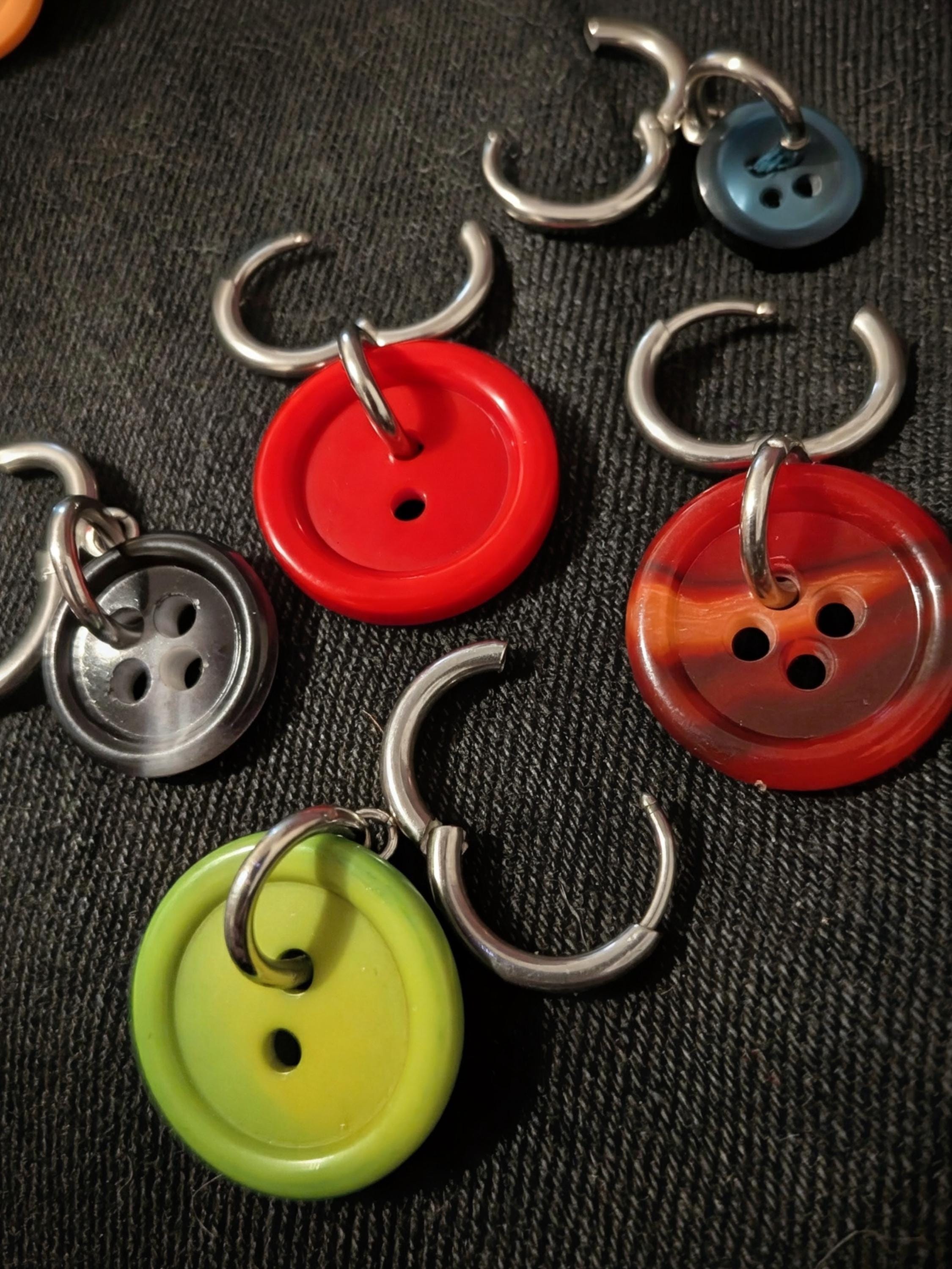 Vintage Button Earrings