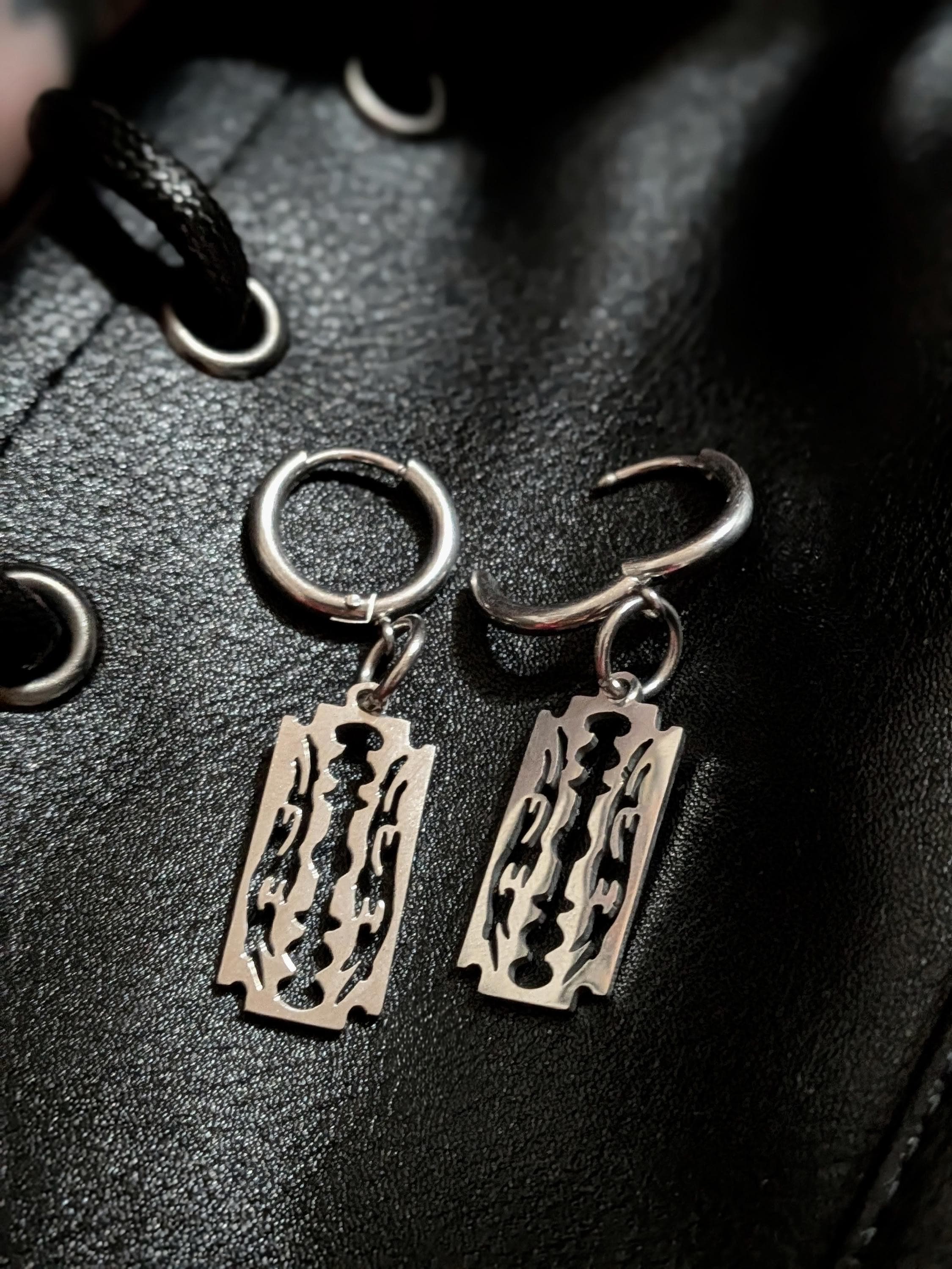 Cybersigilism Razor Blade Earrings