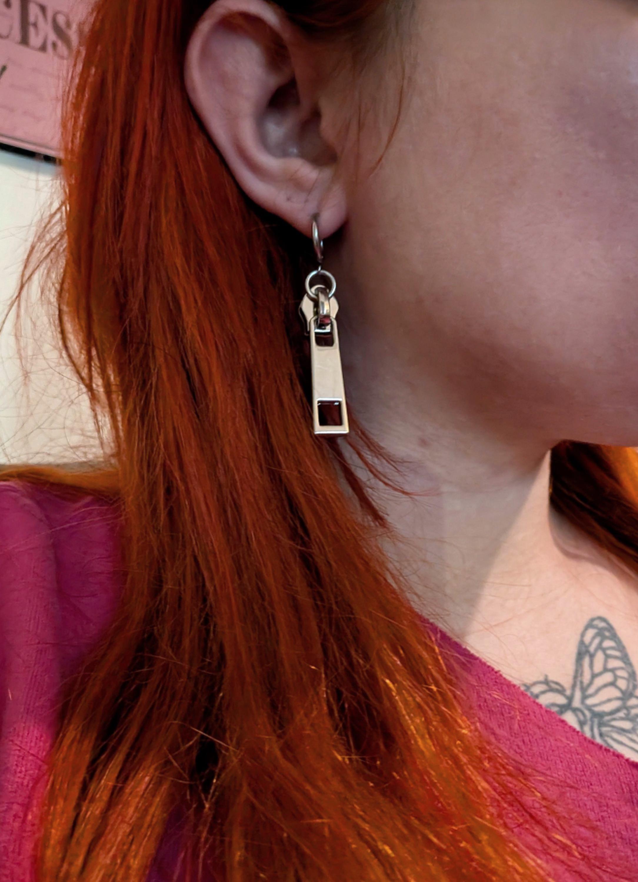 Steel Zipper Earrings