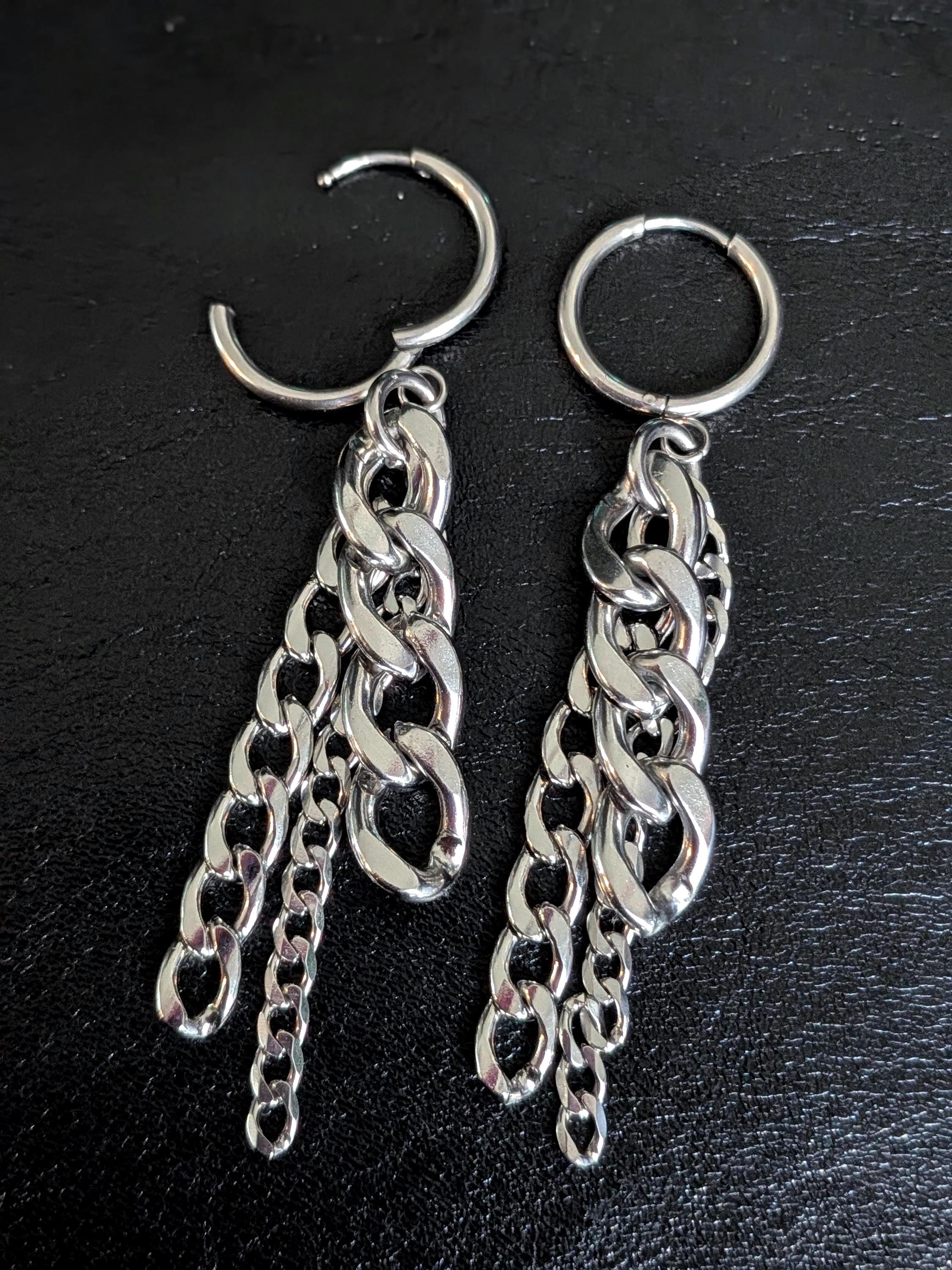 Drop Chain Hoops