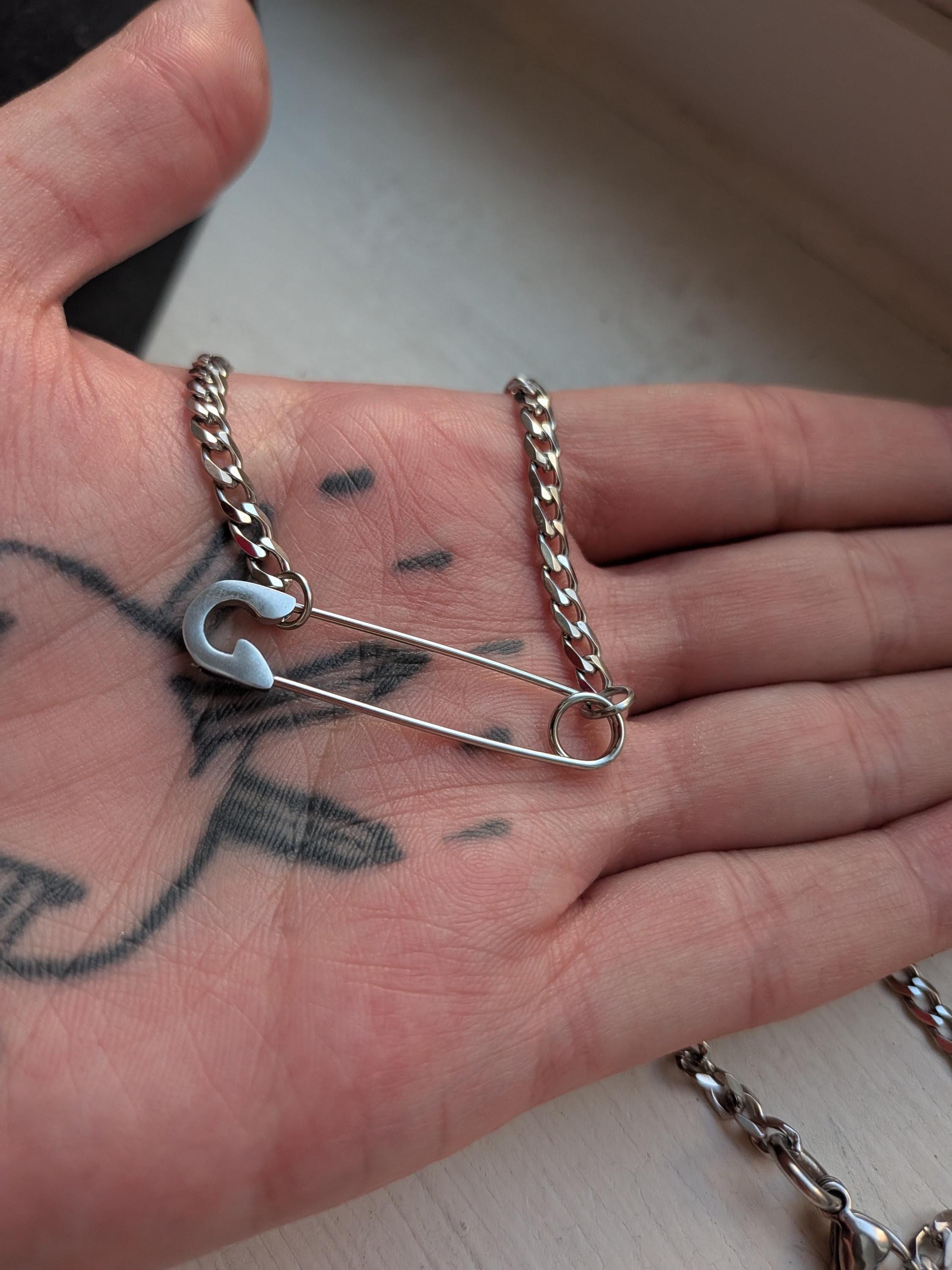 Dainty Safety Pin Necklace