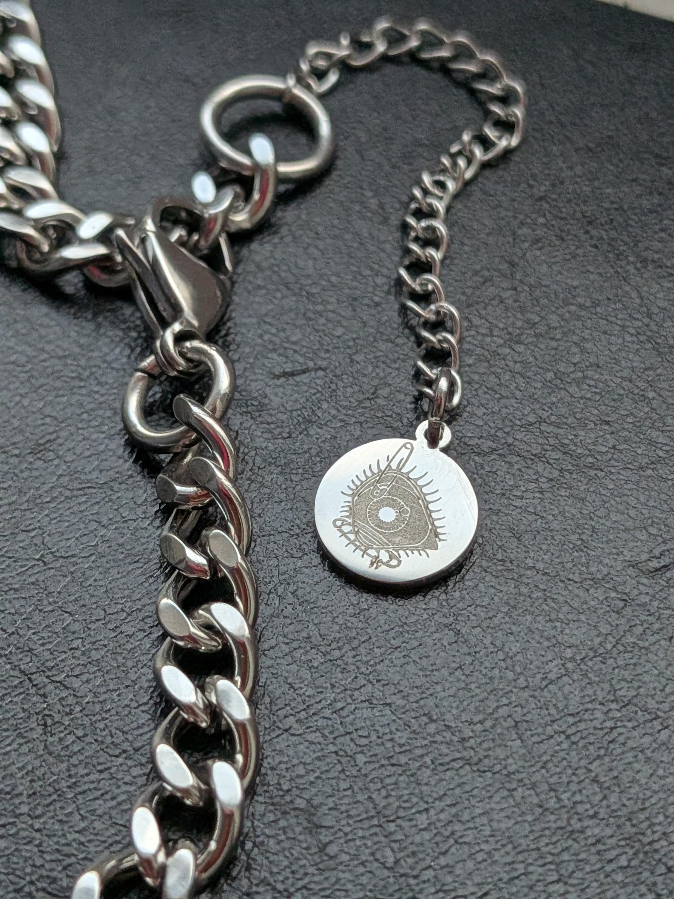 Layered Chain Ring X Spike Choker