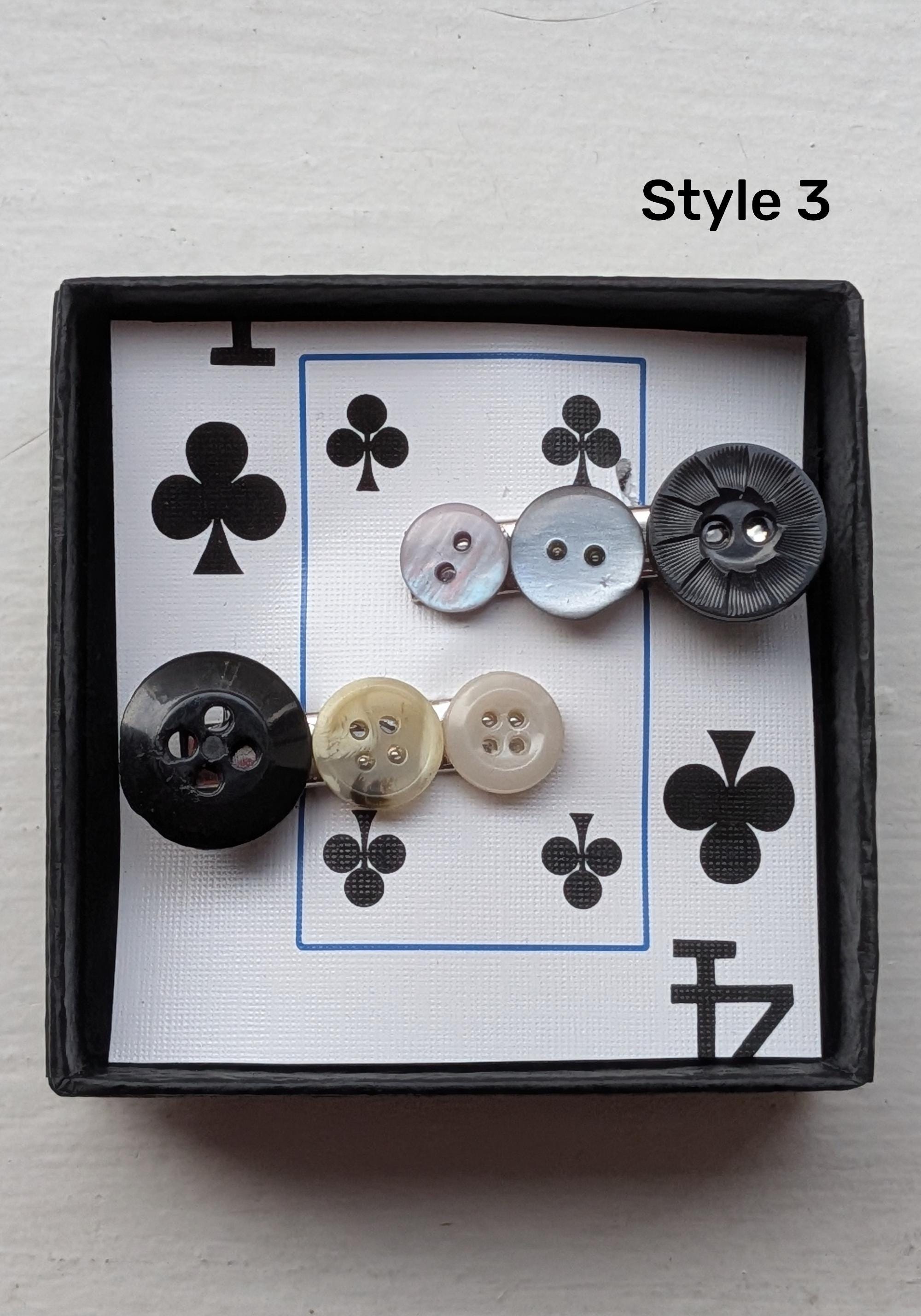 Vintage Button Hair Clip Set