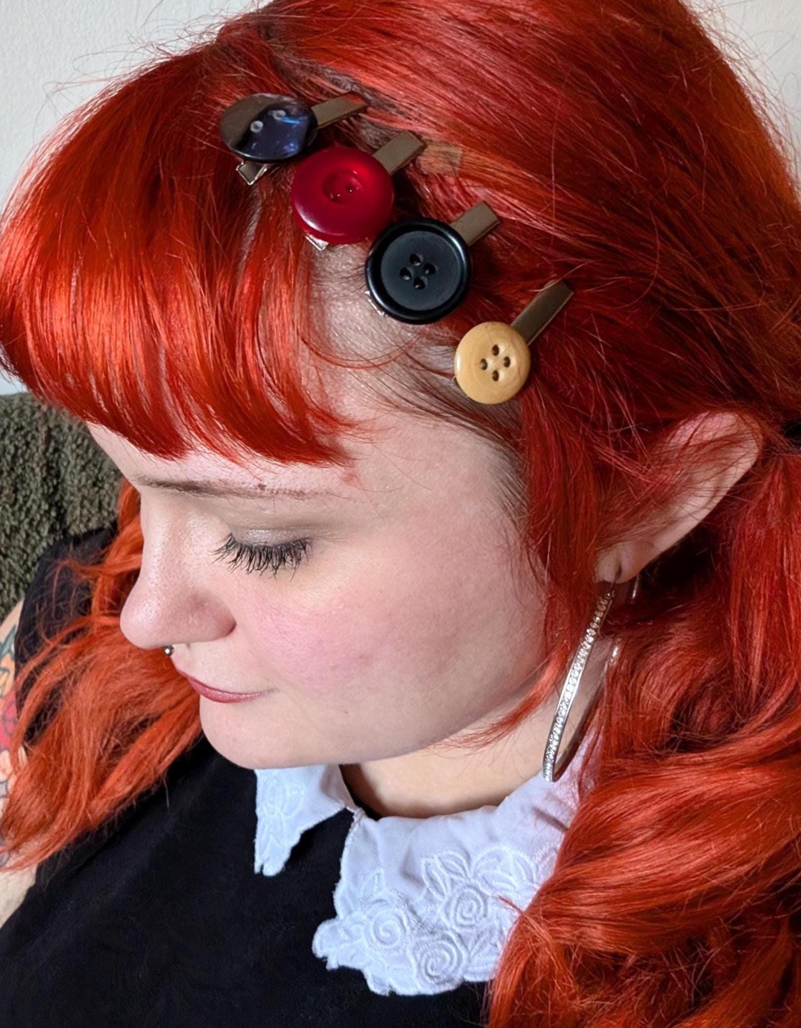 Mystery Vintage Button Hair Clip
