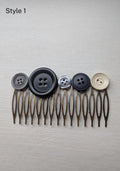 Vintage Button Hair Comb