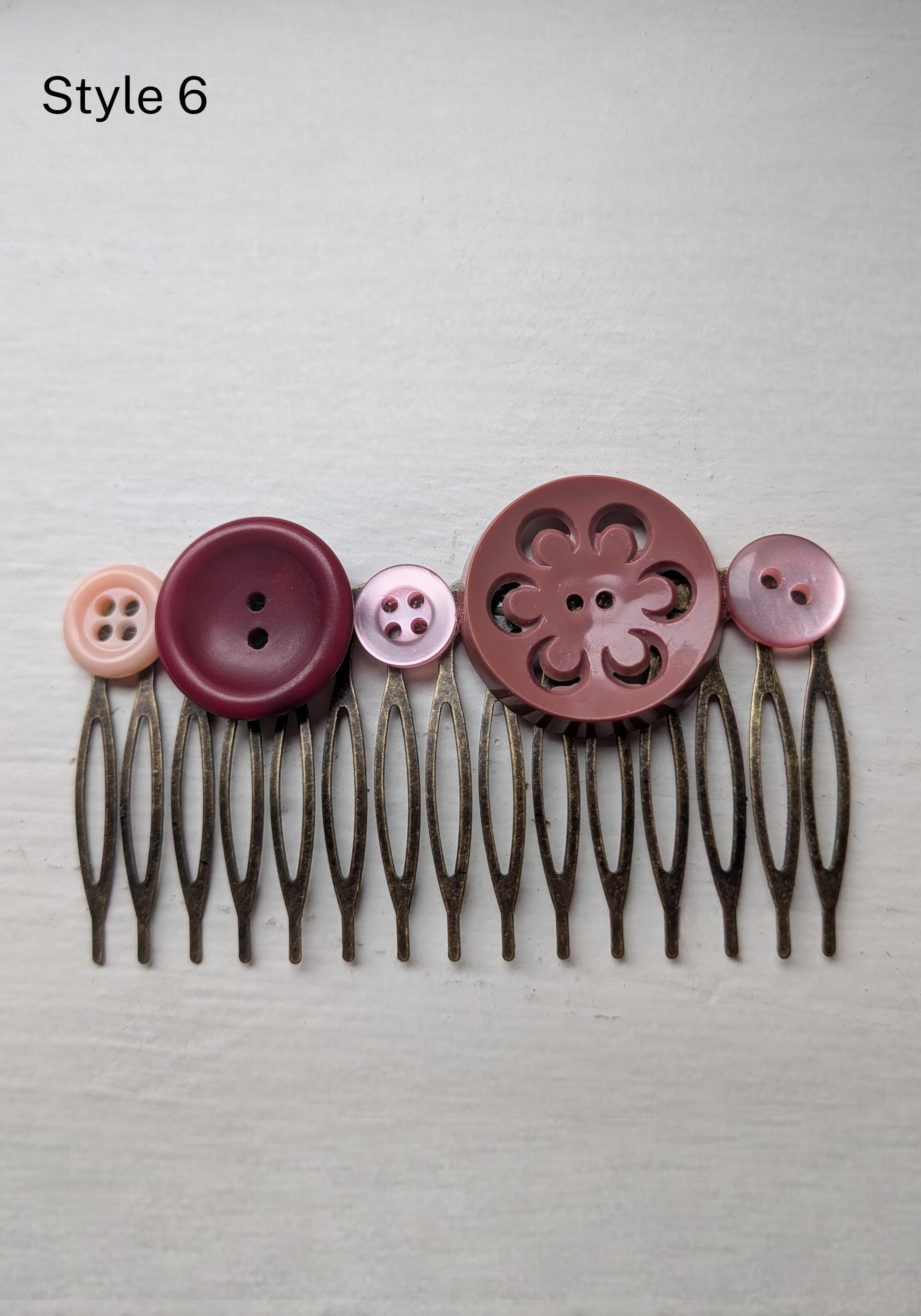 Vintage Button Hair Comb