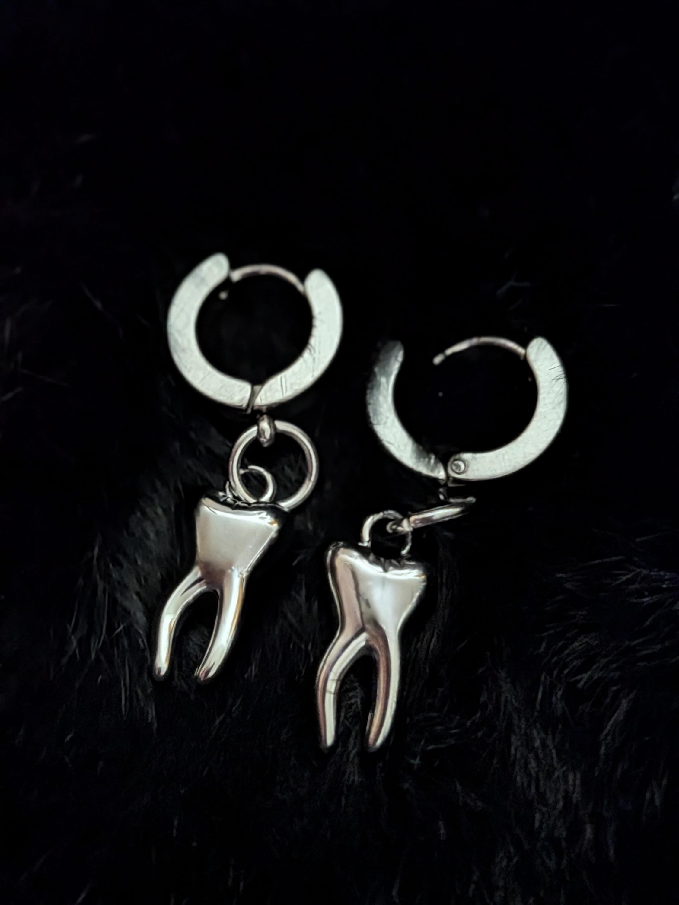 Teeth Charm Hoops