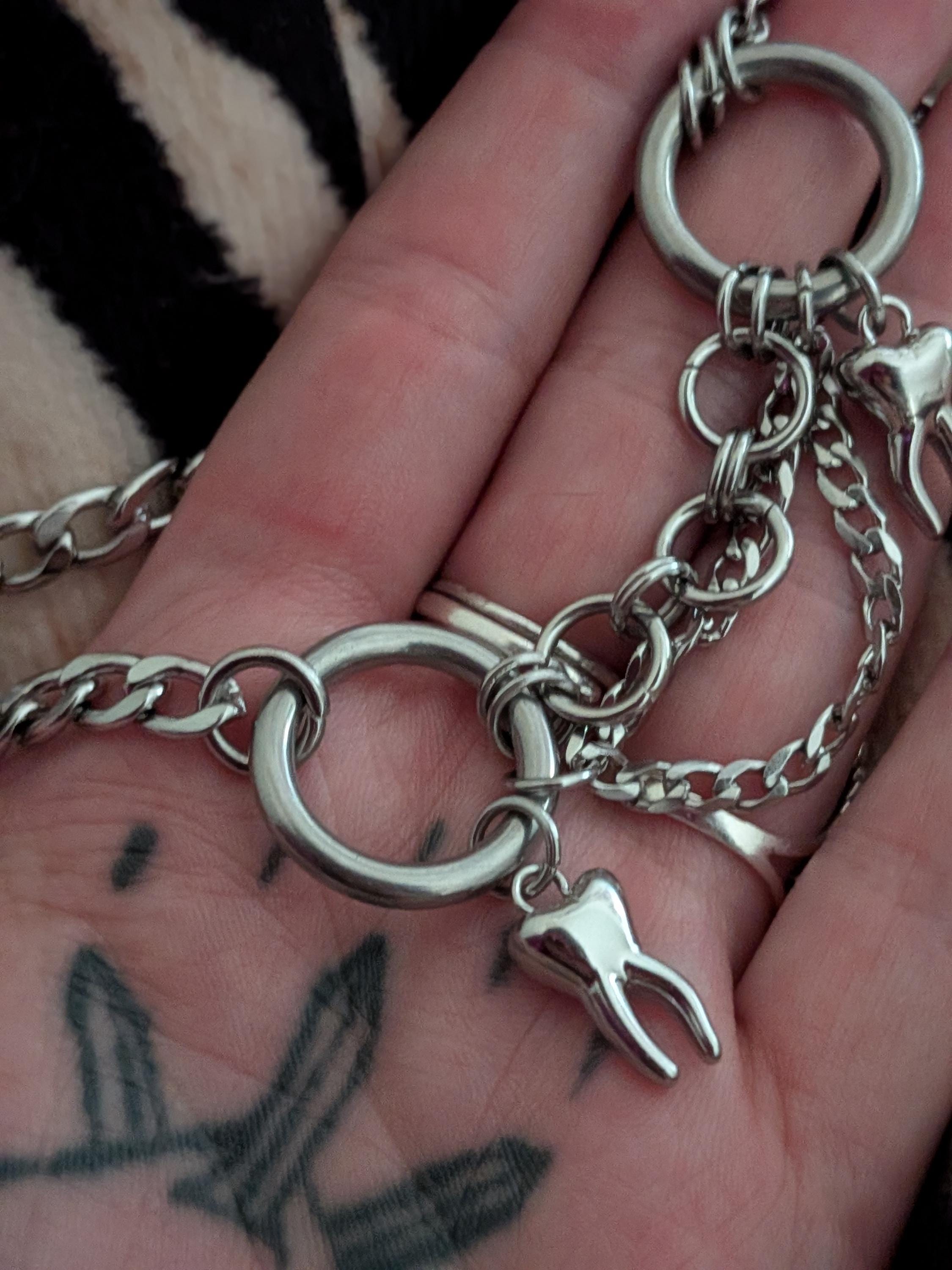 Layered Chain & Teeth Choker