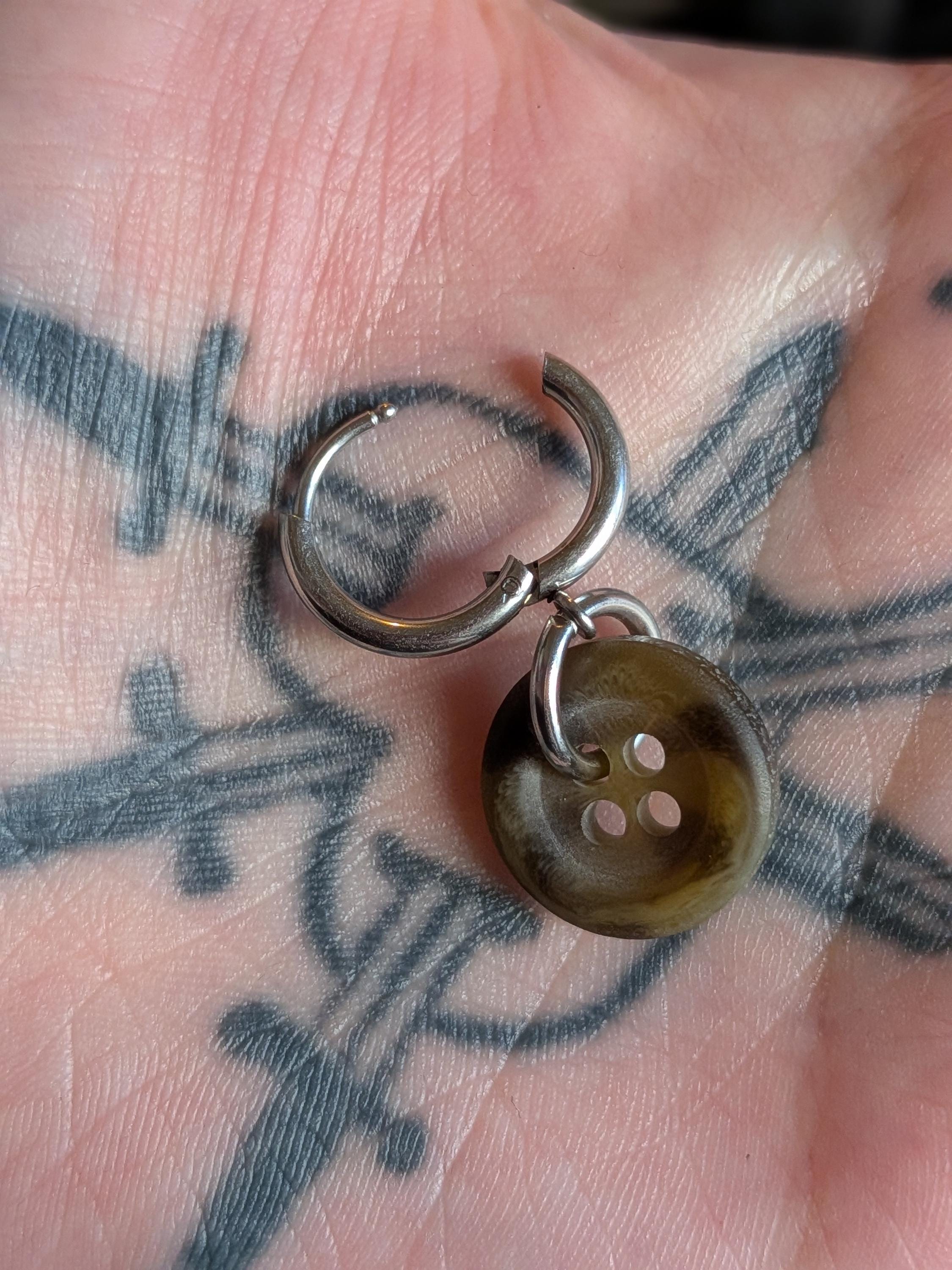 Vintage Button Earrings