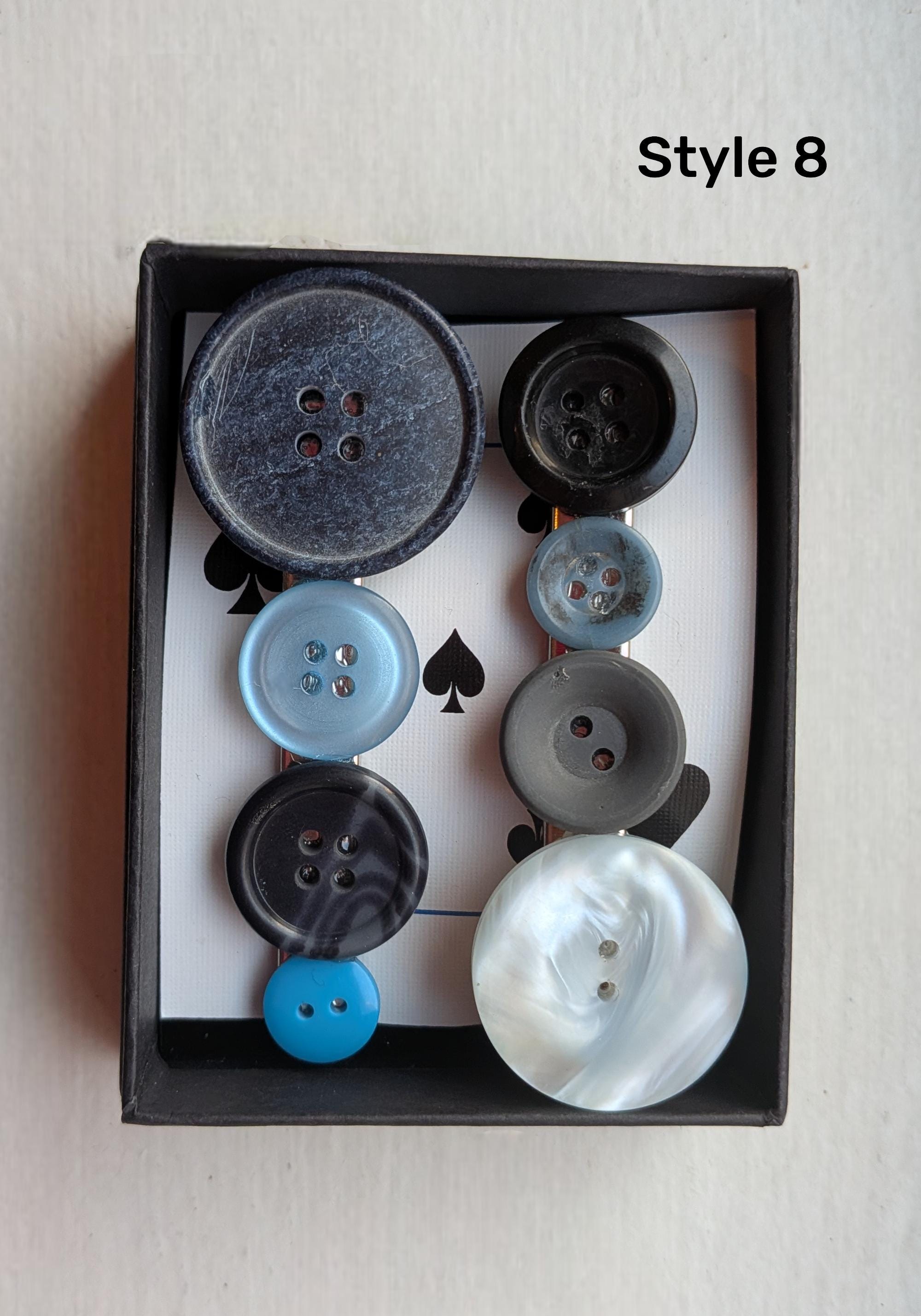 Vintage Button Hair Clip Set
