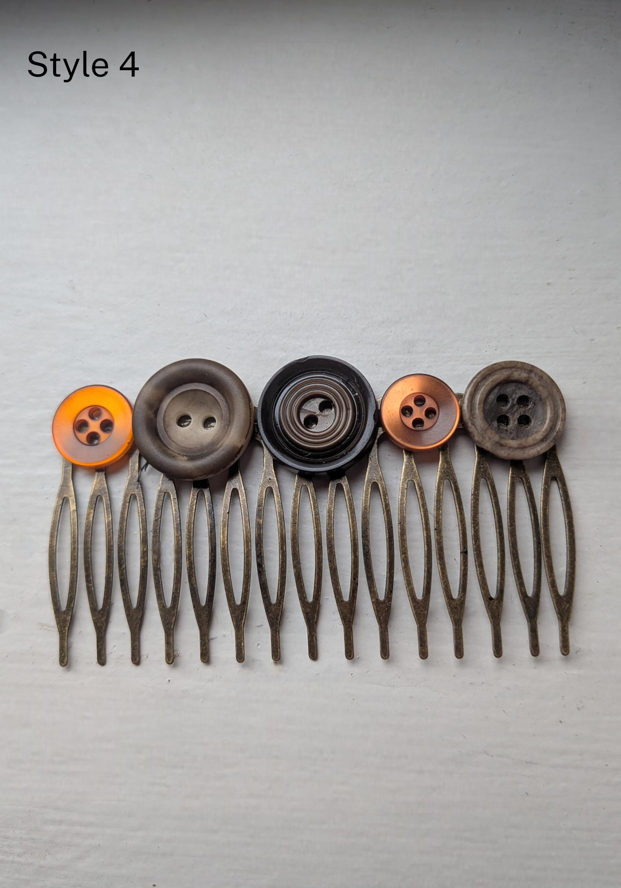 Vintage Button Hair Comb