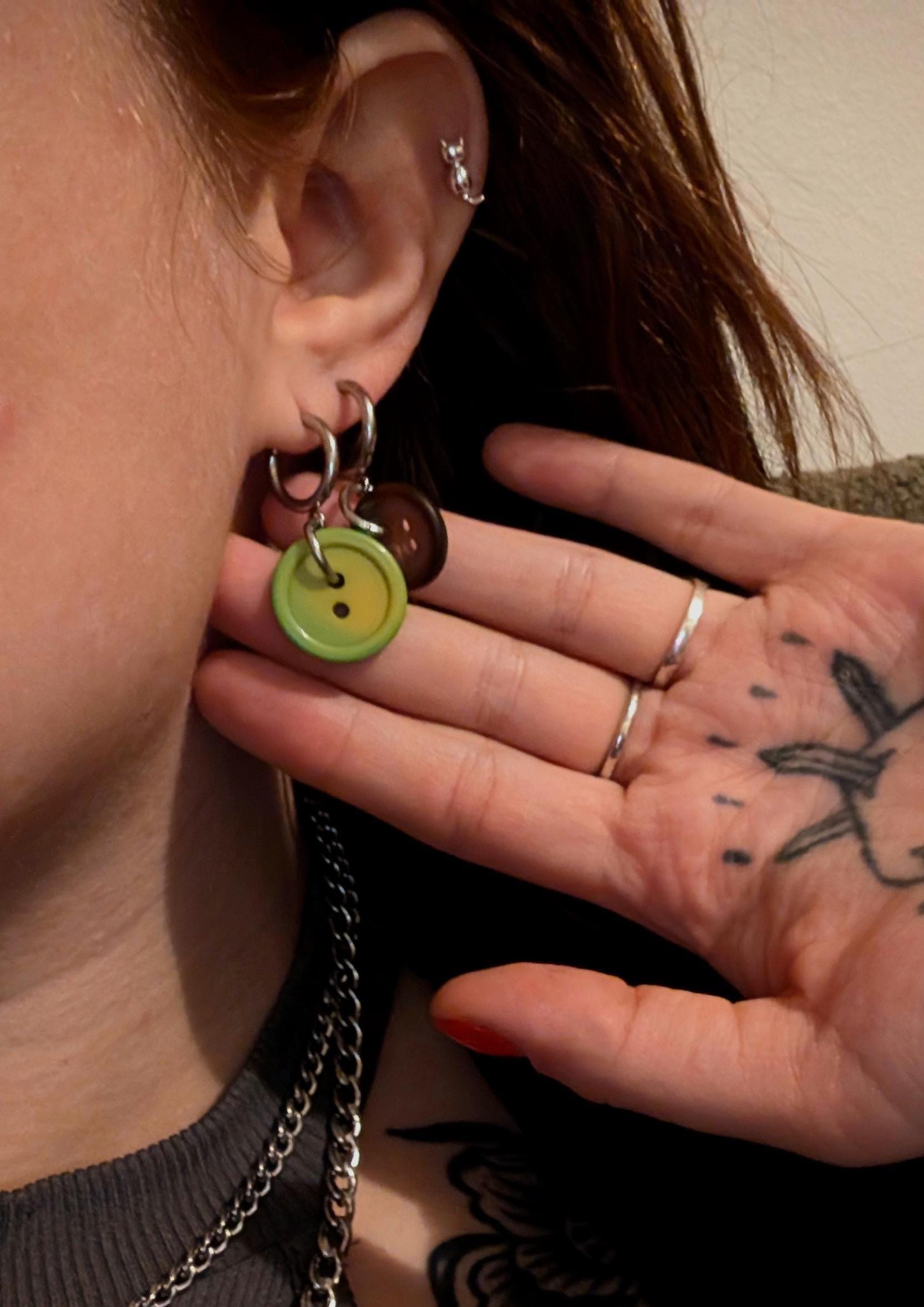 Vintage Button Earrings