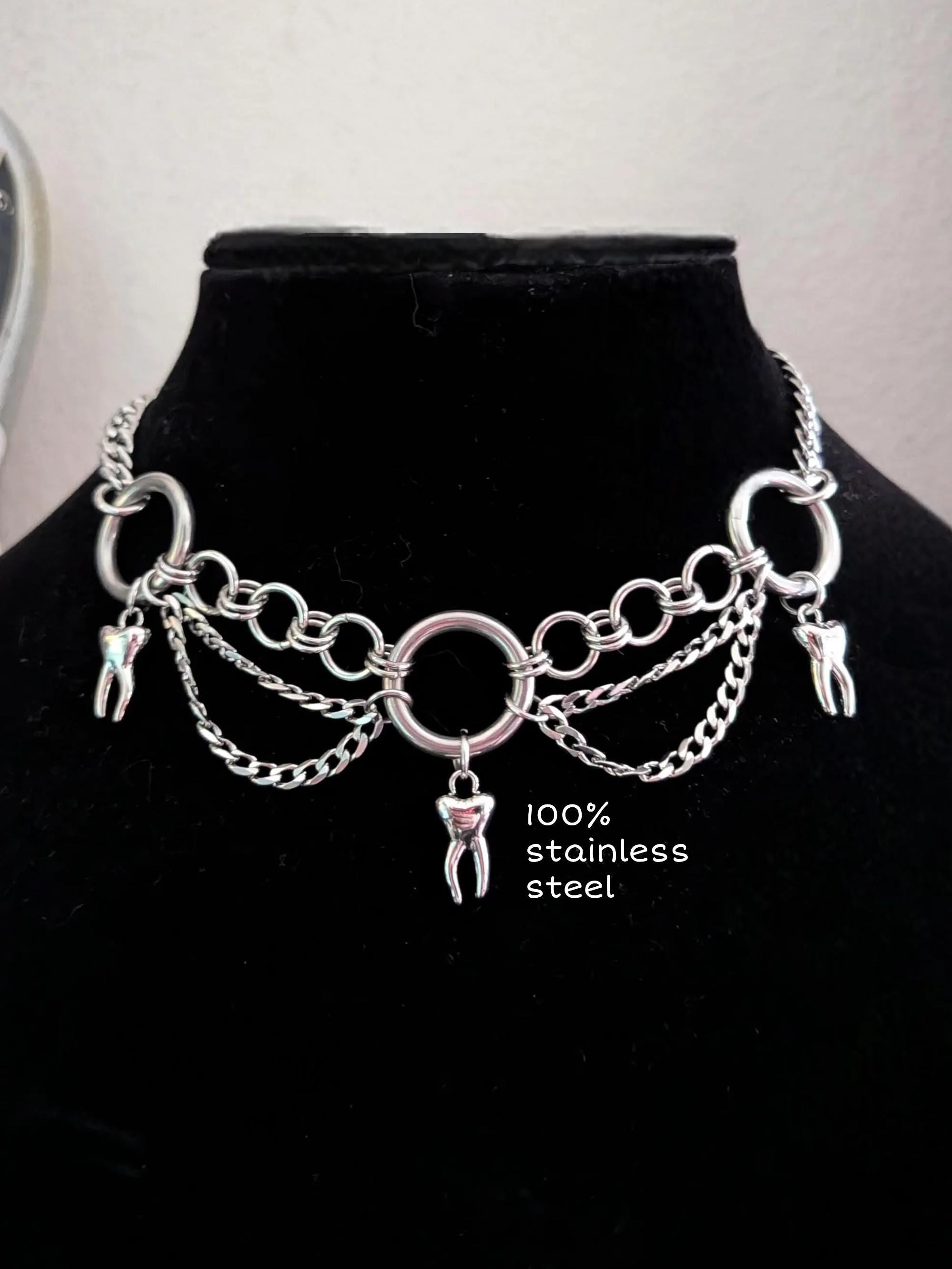 Layered Chain & Teeth Choker