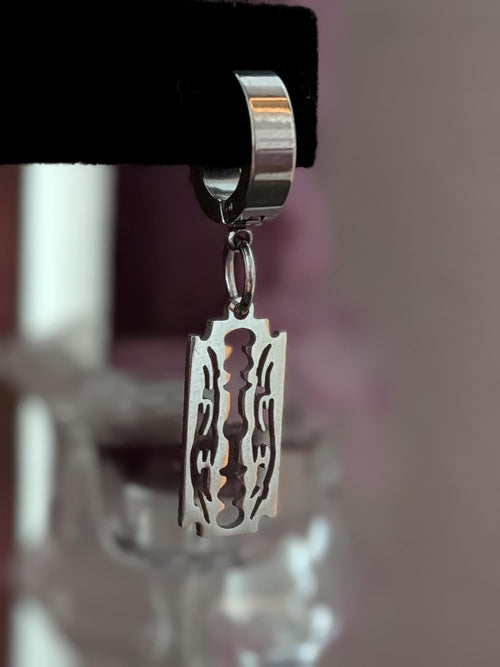 Cybersigilism Razor Blade Hoops