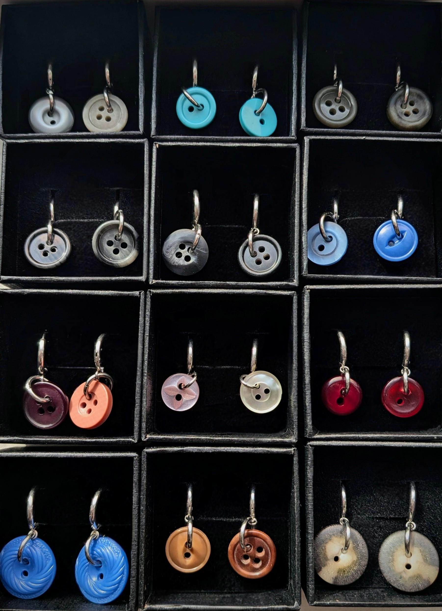 Vintage Button Earrings