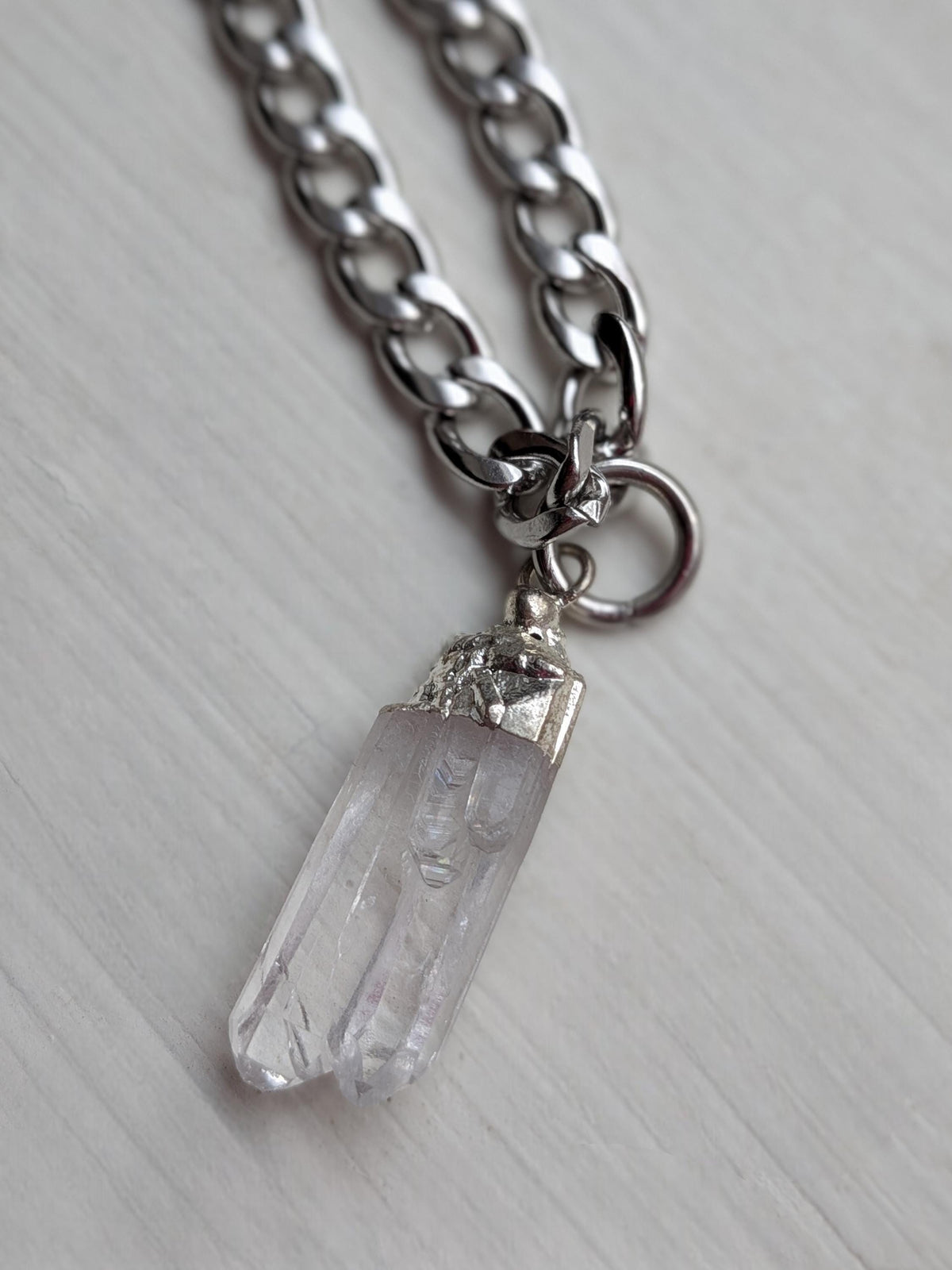 Steel Quartz Necklace
