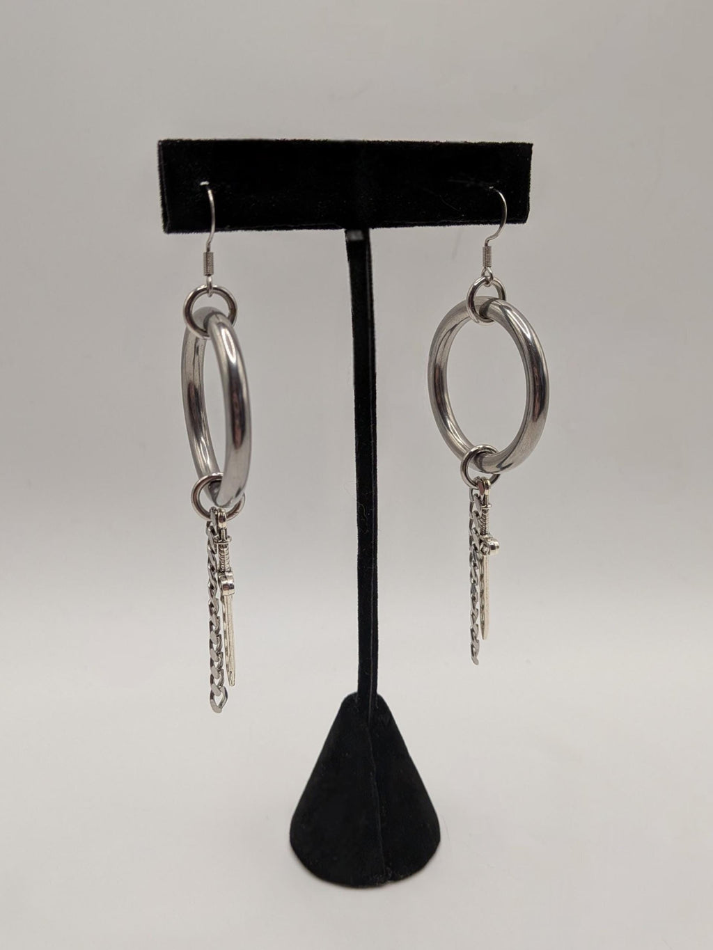 XL Chain & Dagger Earrings