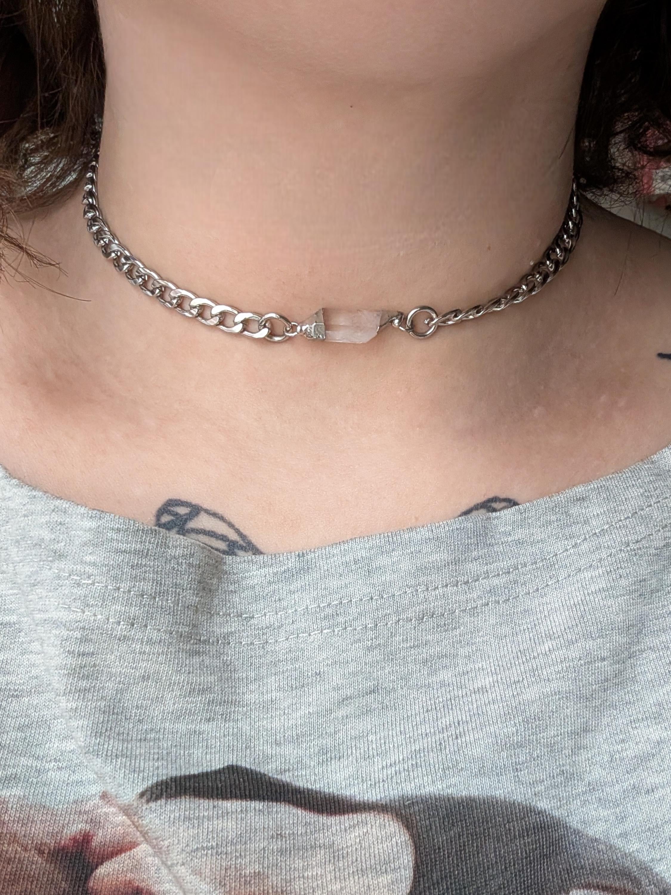 Steel Quartz Necklace
