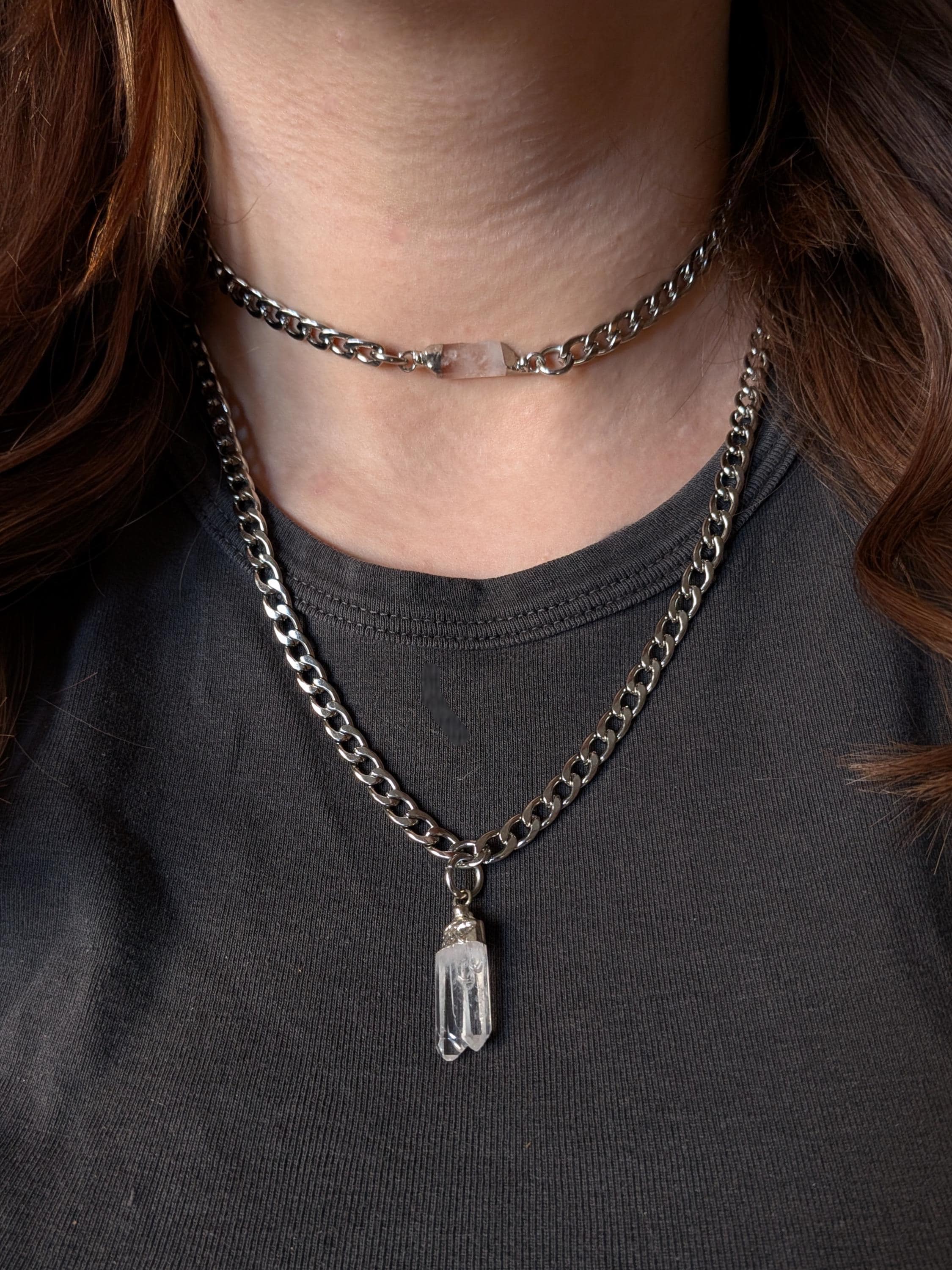 Steel Quartz Necklace