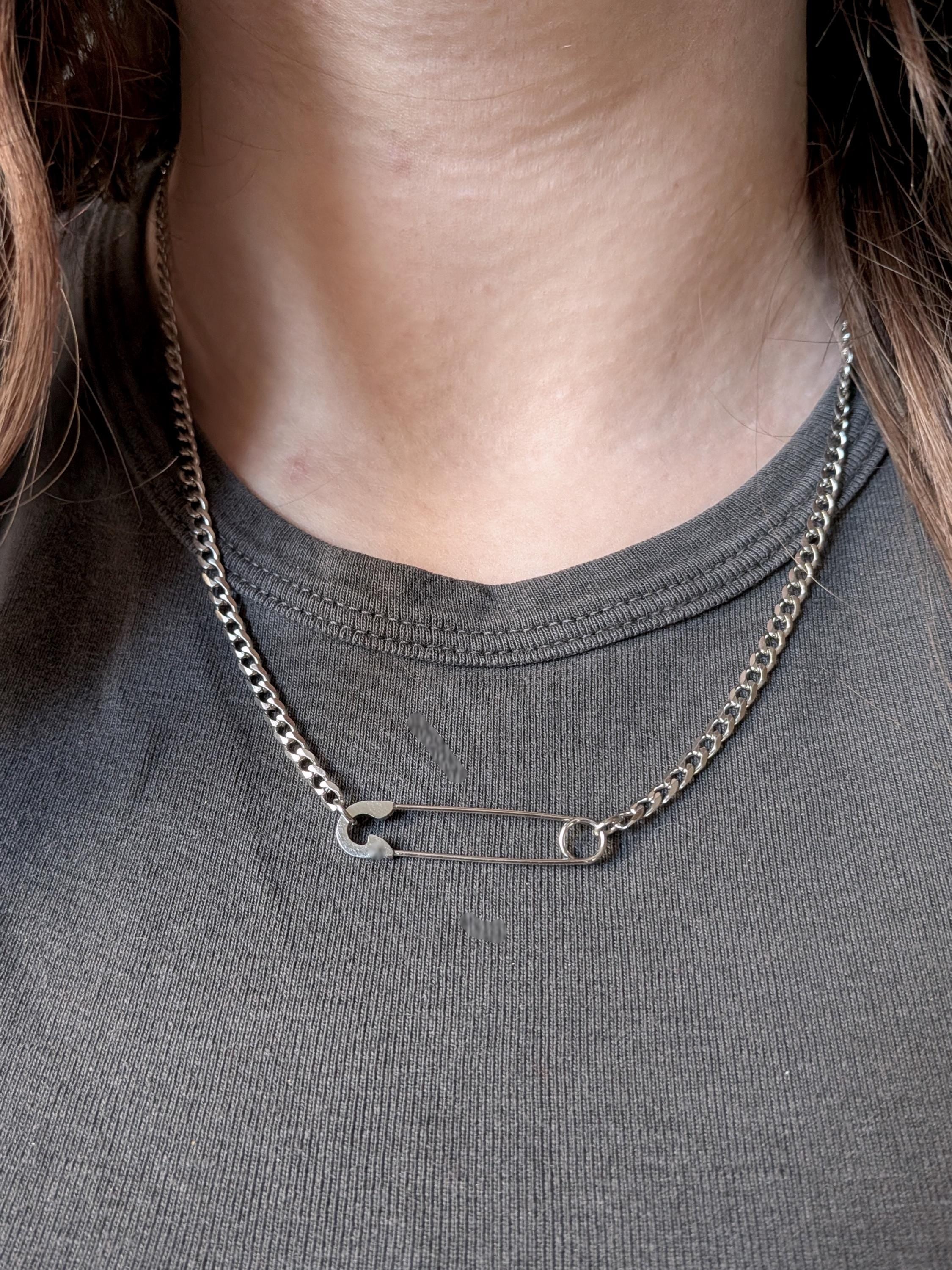 Dainty Safety Pin Necklace