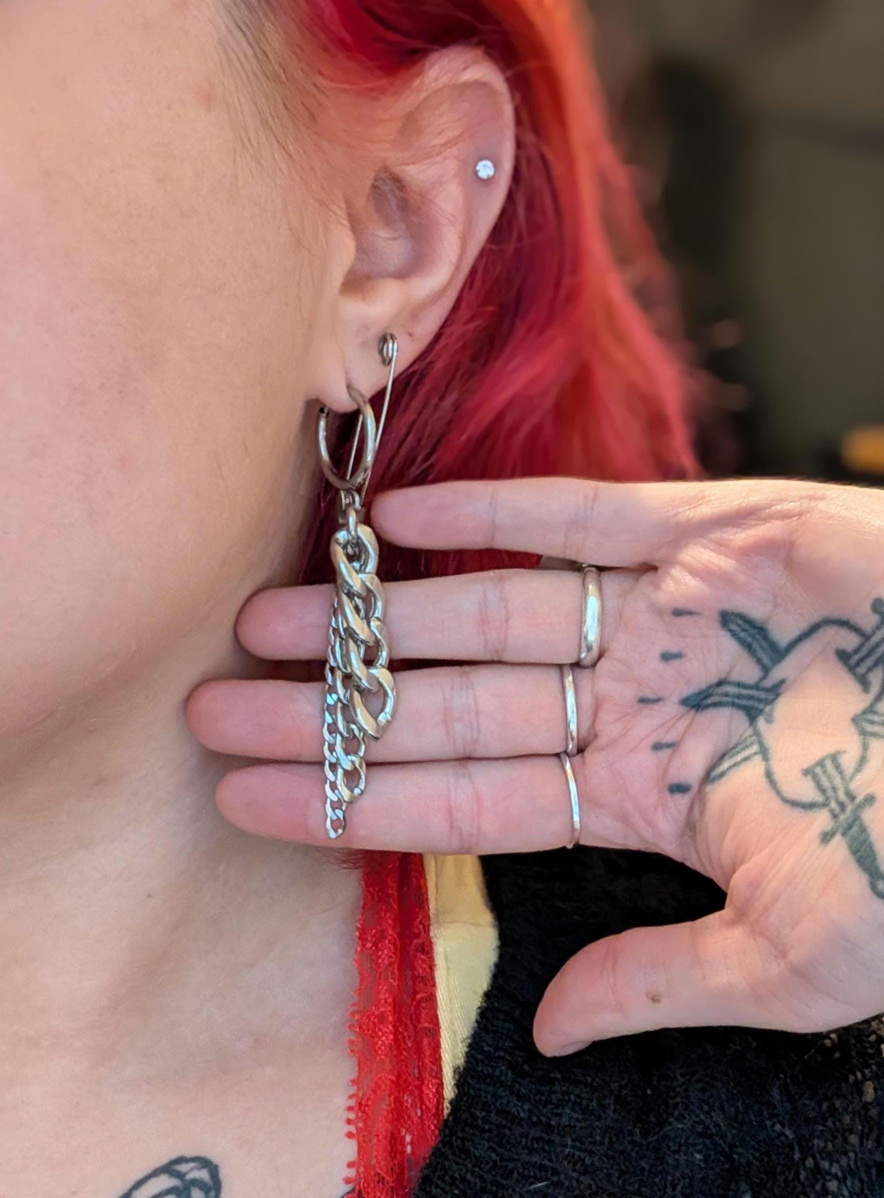 Drop Chain Hoops