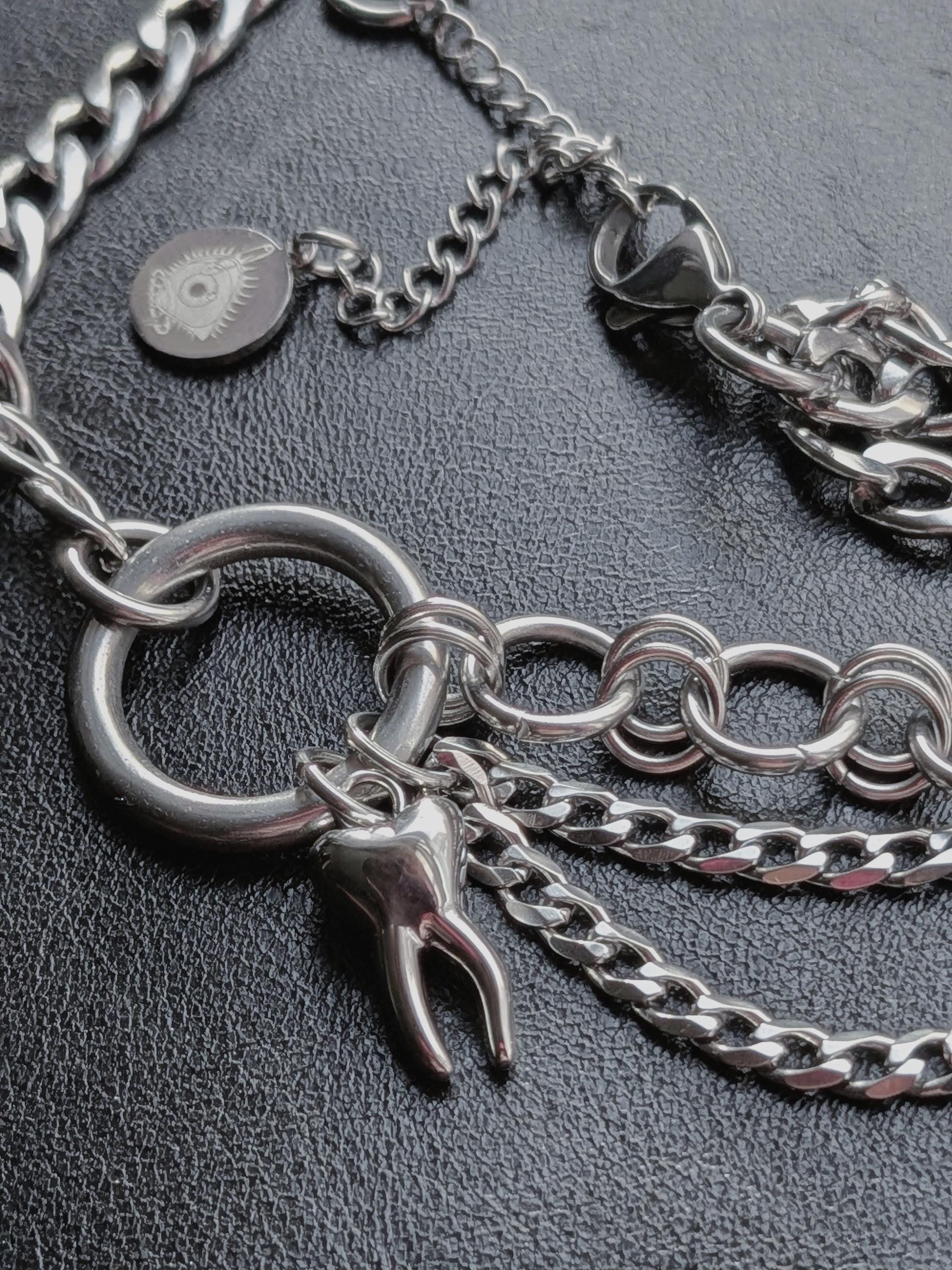 Layered Chain & Teeth Choker