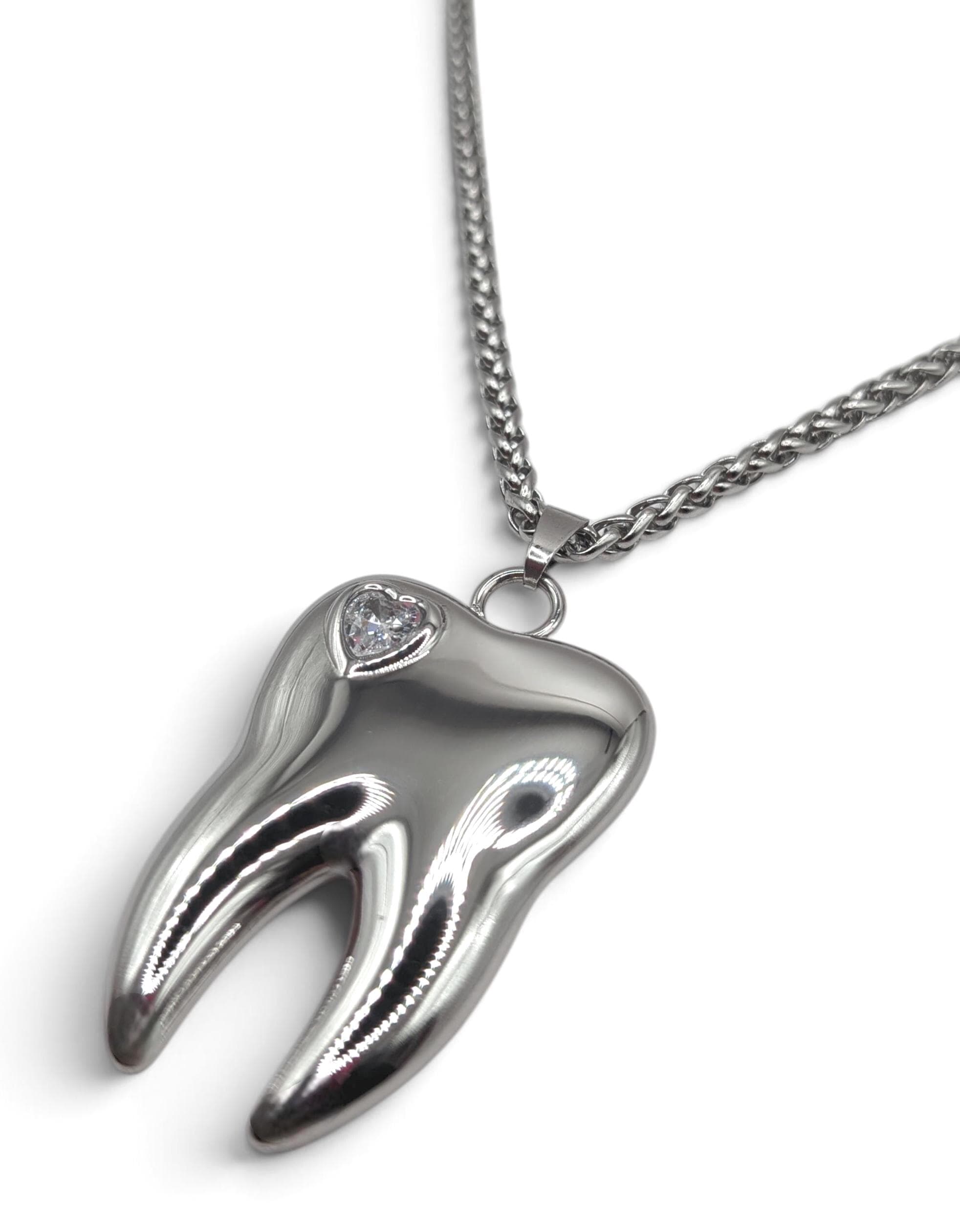 Solid Steel Tooth Pendant