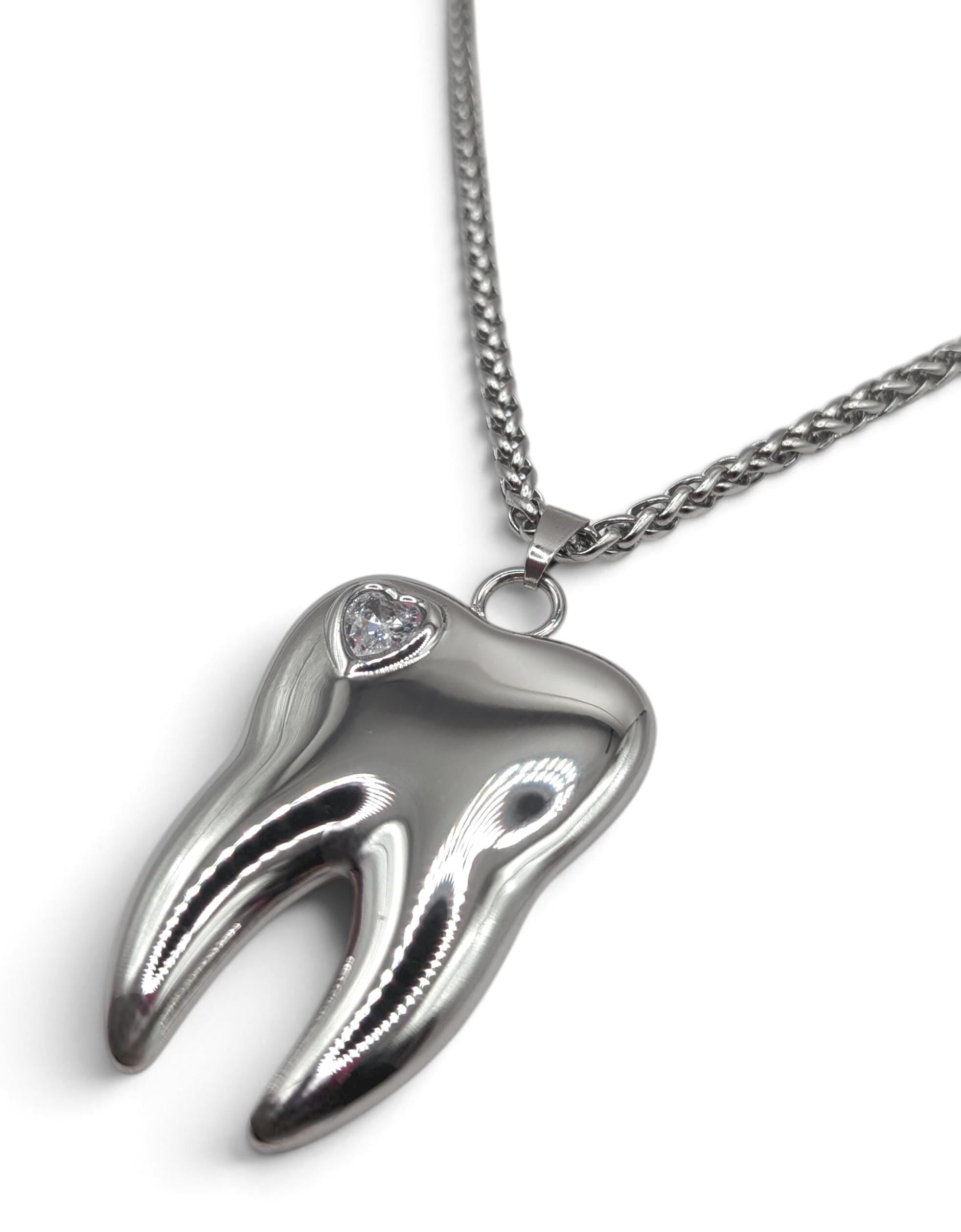 Solid Steel Tooth Pendant