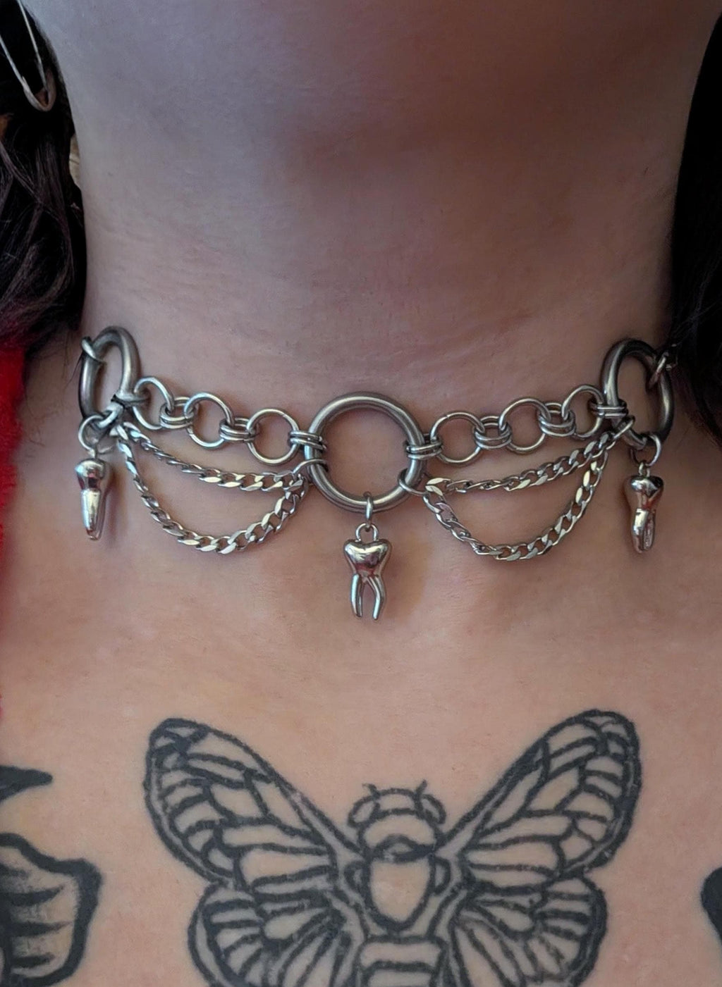 Layered Chain & Teeth Choker