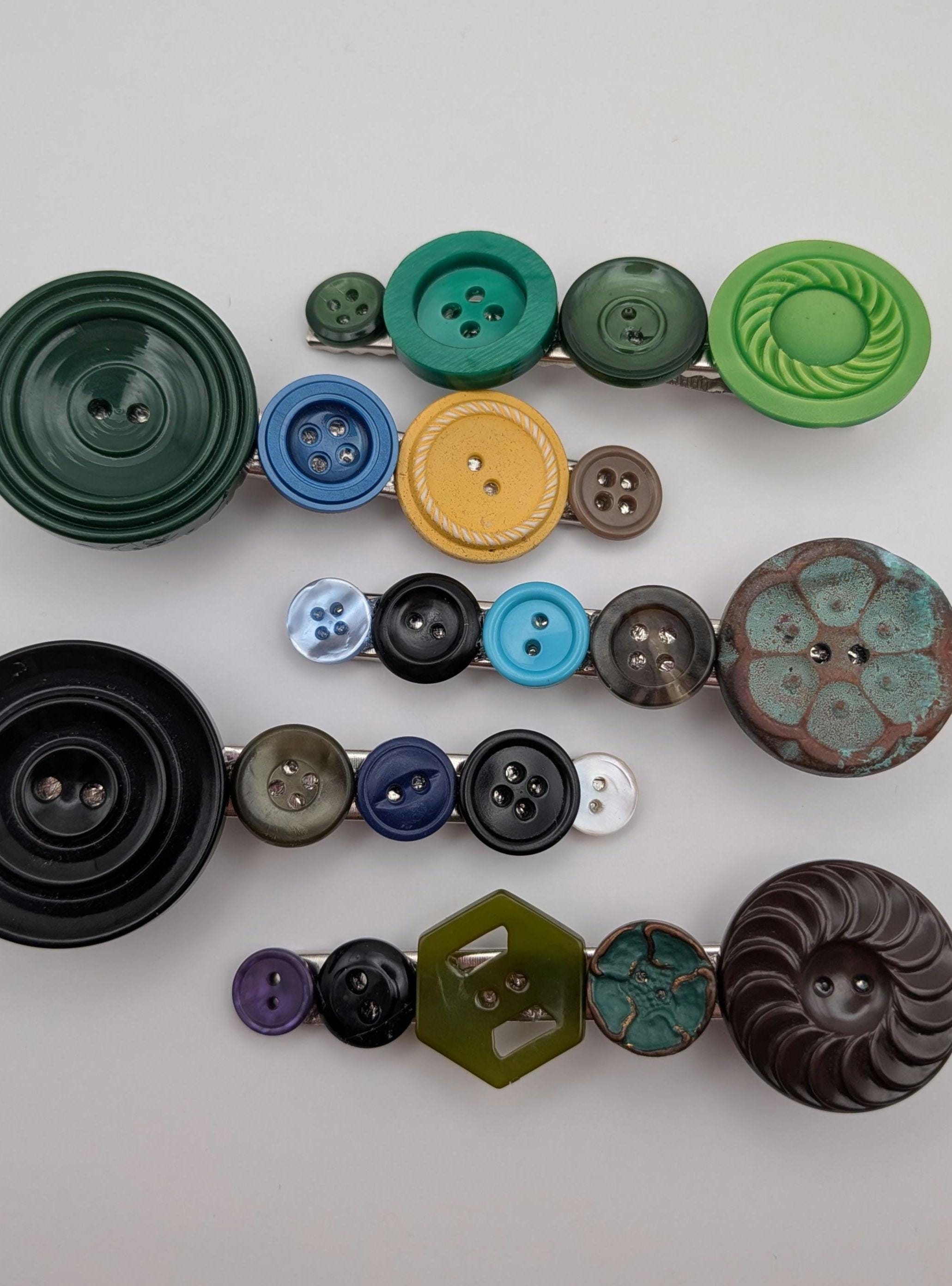 Vintage Button Hair Clip Set