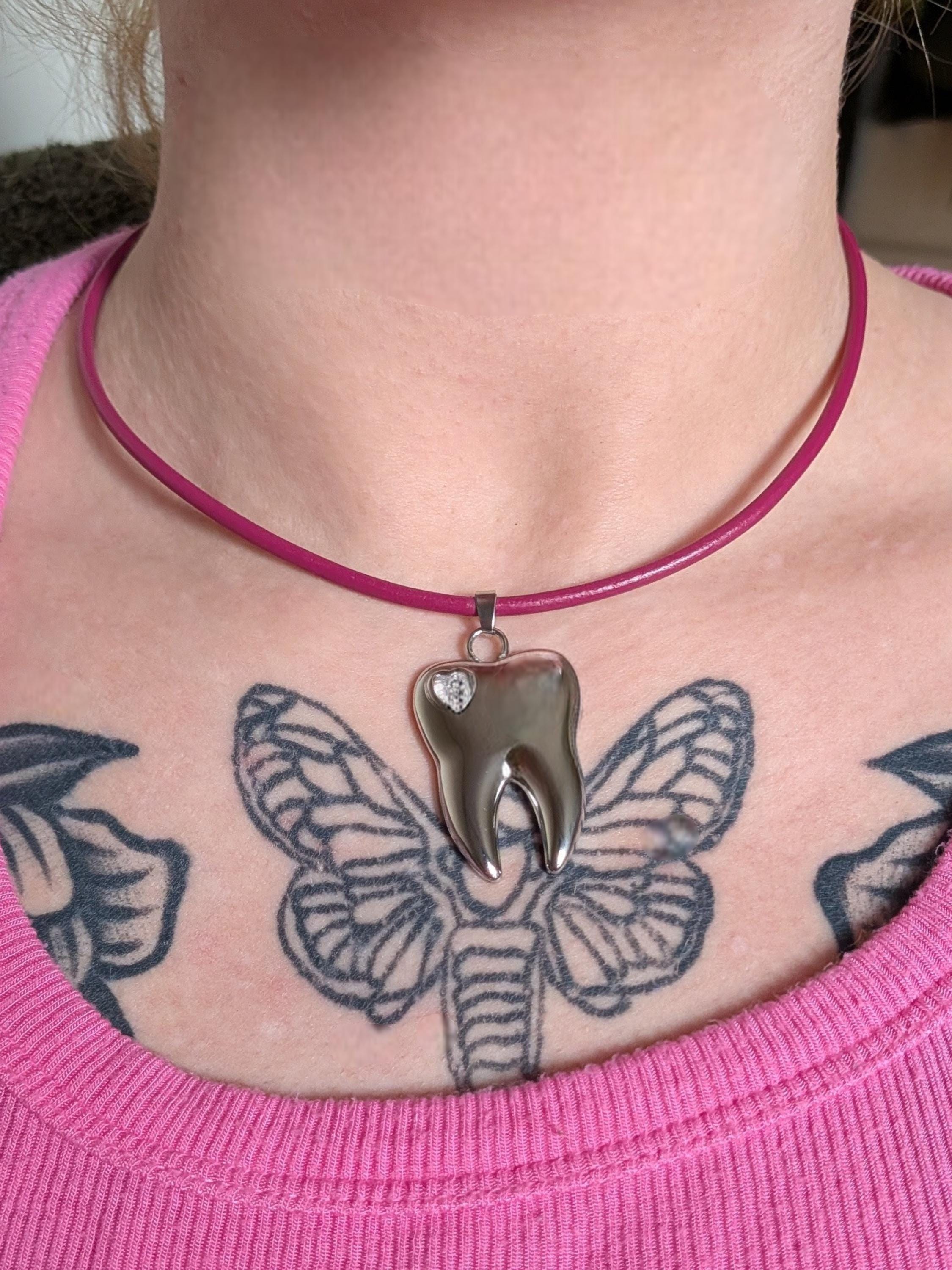 Solid Steel Tooth Pendant