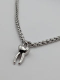 Steel Tooth Charm Necklace: Handmade Stainless Steel Wheat Chain, Waterproof Materials, Alternative Gothic Grunge Jewelry