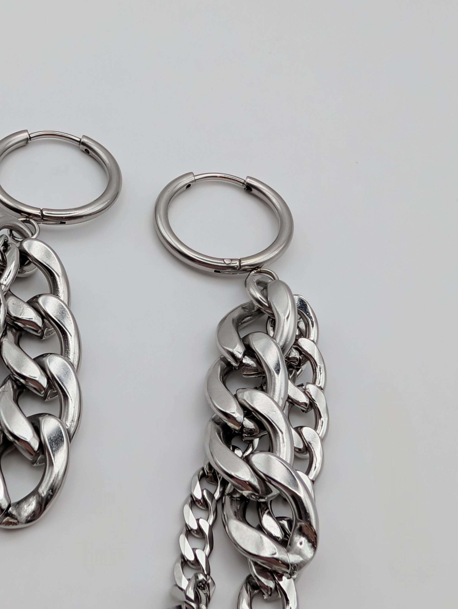Drop Chain Hoops